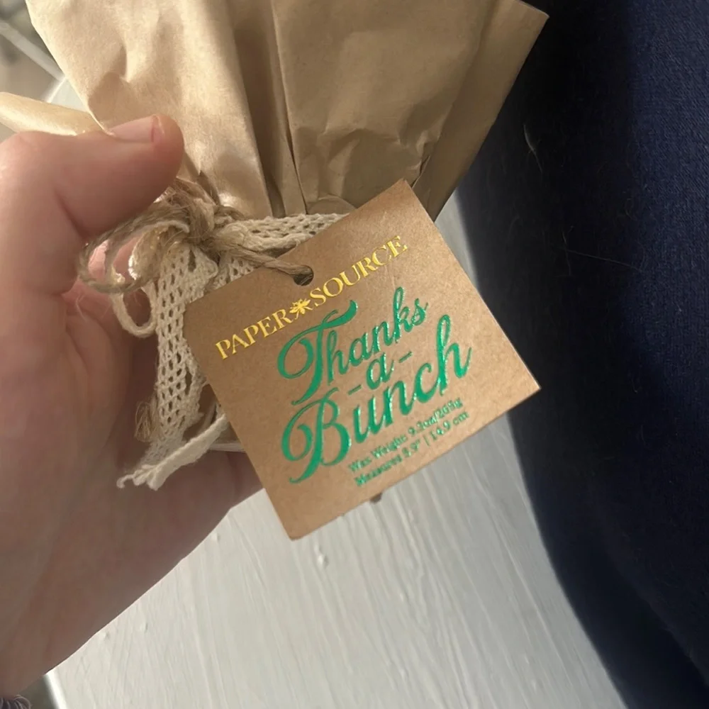 Papersource candle Pink and Green Flower will come wrapped in bubble wrap new